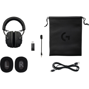 Наушники беспроводные Logitech G Pro X Lightspeed, накладные, съемный микрофон, DTS Headphone:X 2.0,...