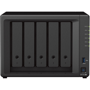 Сетевой накопитель (NAS) Synology DiskStation DS1522+ AMD Ryzen Ryzen R1600 (2.60-3.10GHz), 8GB DDR4, 5x3.5"/2.5" SATA, 2xM.2 2280 NVMe SSD, RAID 0,1,5,6,10,Basic,JBOD,Synology Hybrid, 2xUSB 3.2 Gen 1, 2x eSATA, 4xLAN, Cloud, Black Сетевой накопитель (NAS) Synology DiskStation DS1522+ AMD Ryzen Ryzen R1600 (2.60-3.10GHz), 8GB DDR4...